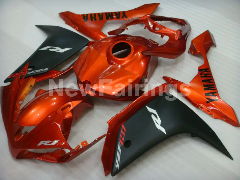 Orange and Matte Black Factory Style - YZF-R1 07-08 Fairing Kit