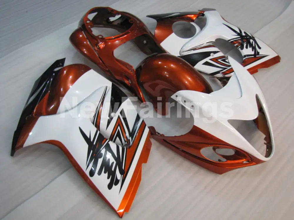 Orange and White Black Factory Style - GSX1300R Hayabusa 08-20 Fairing Kit
