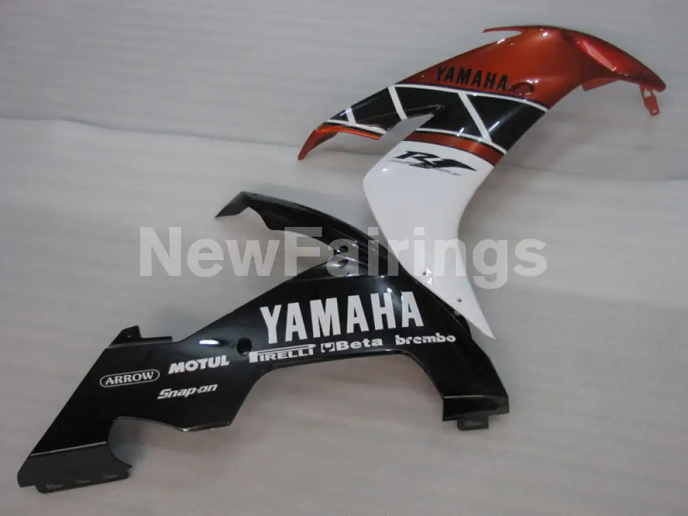 Orange and White Black Factory Style - YZF-R1 04-06 Fairing Kit