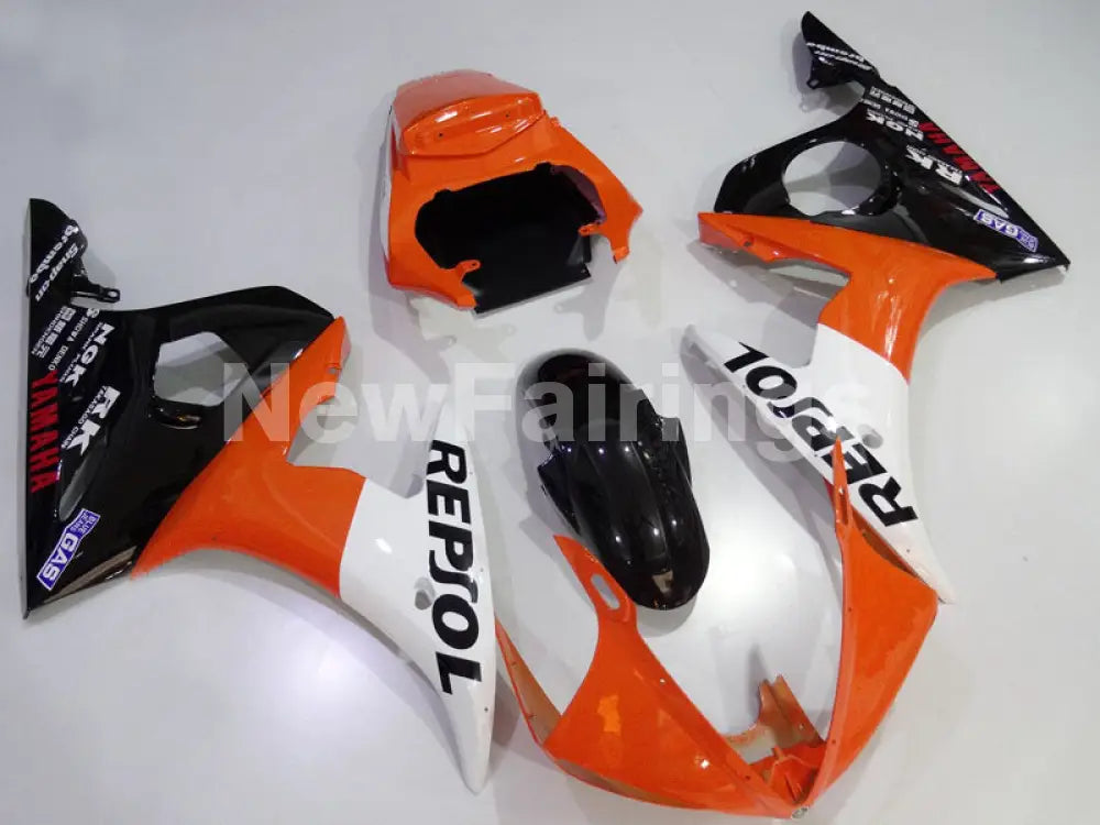 Orange and White Black Repsol - YZF-R6 03-04 Fairing Kit