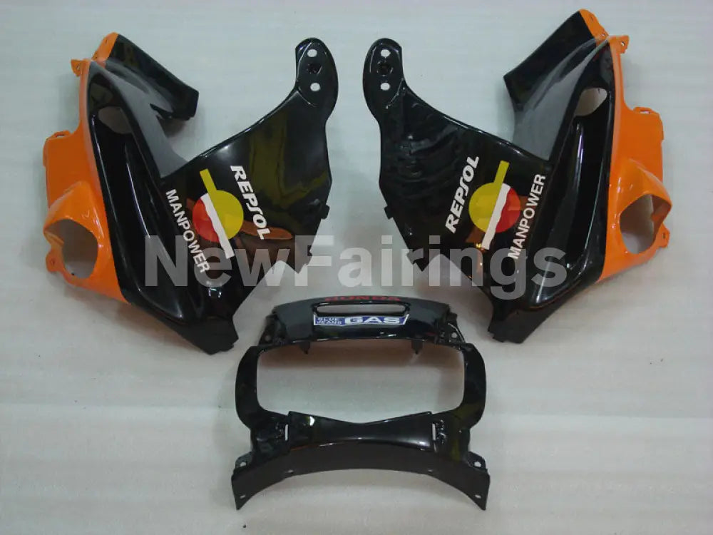 Orange Red and Black Repsol - CBR600 F2 91-94 Fairing Kit