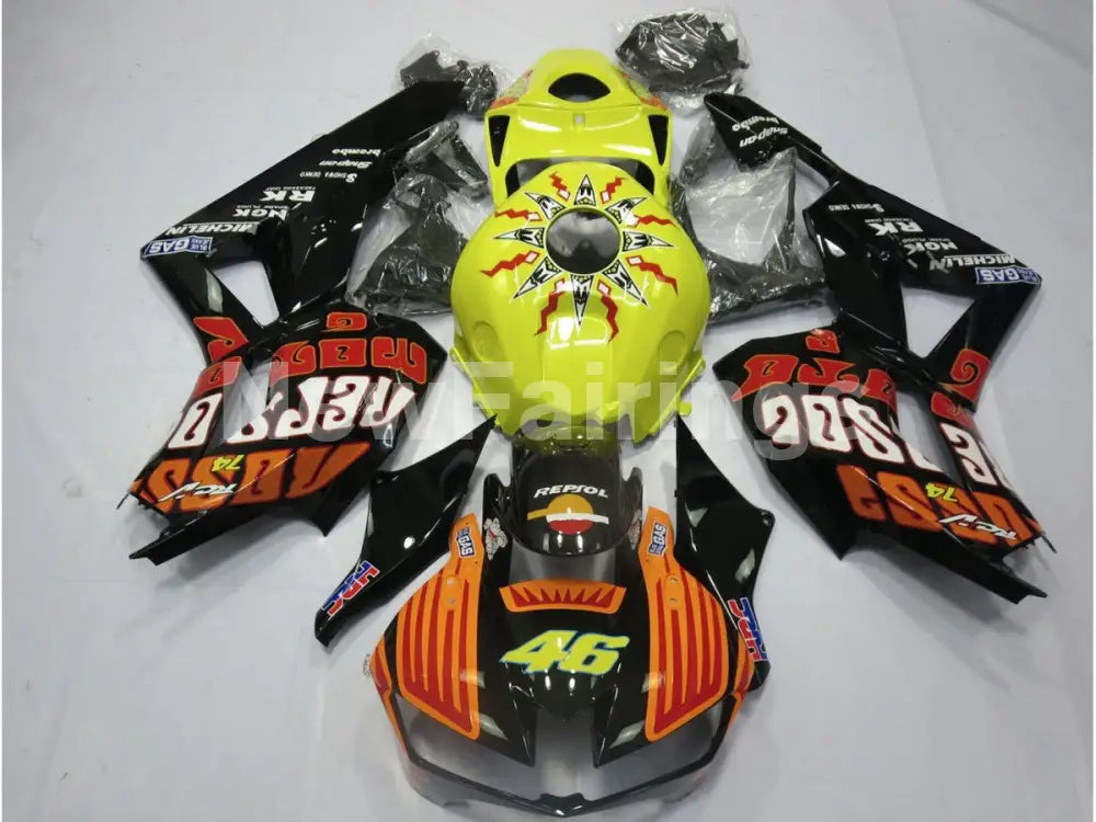Orange and Yellow Black Rossi - CBR600RR 13-23 Fairing Kit