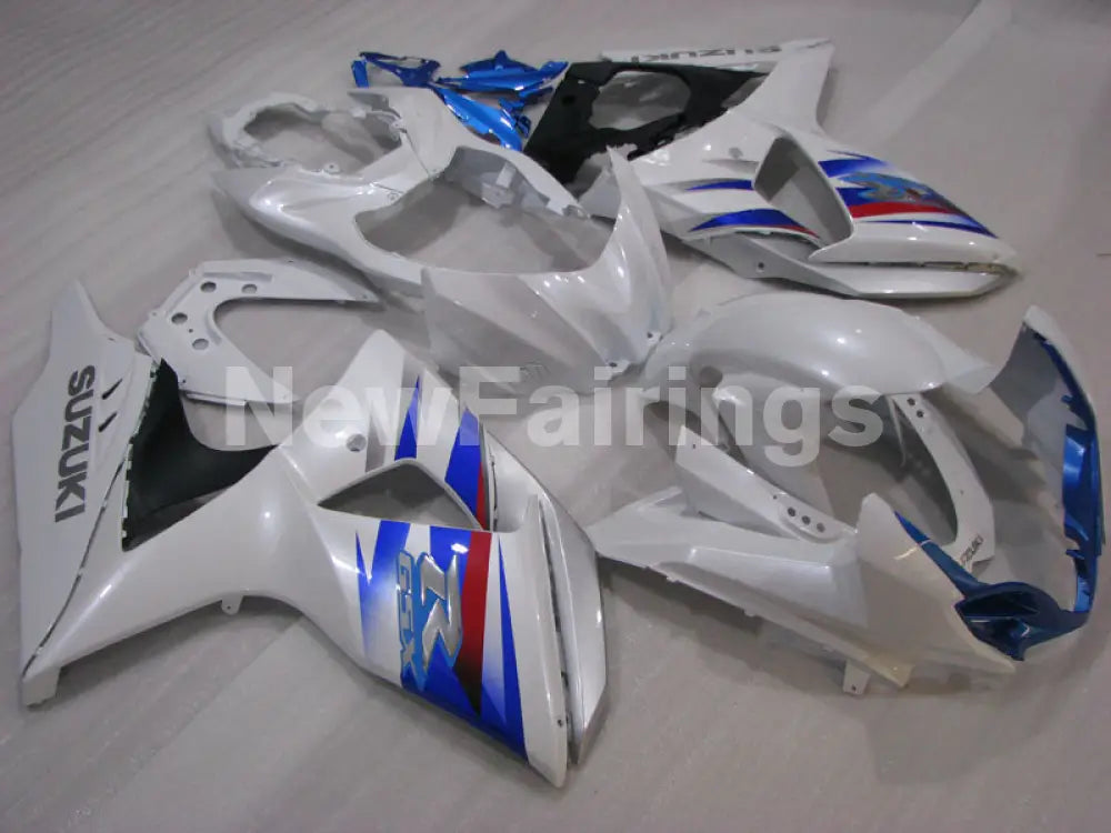 Pearl White and Blue Factory Style - GSX-R1000 09-16 Fairing Kit