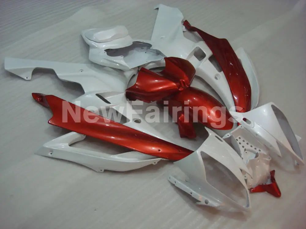Pearl White and Orange No decals - YZF-R6 06-07 Fairing Kit
