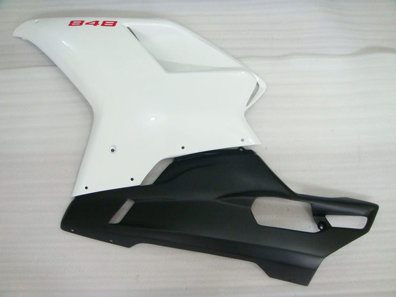 Pearl White and Matte Black Factory Style - Ducati 848 07-11 Fairing Kit
