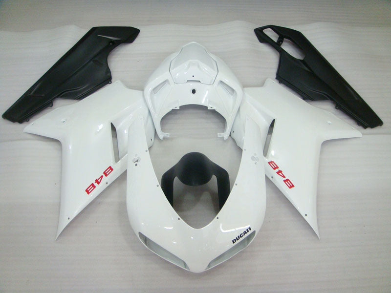 Pearl White and Matte Black Factory Style - Ducati 848 07-11 Fairing Kit
