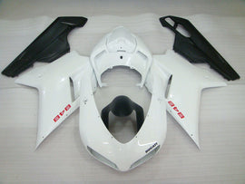 Pearl White and Matte Black Factory Style - Ducati 848 07-11 Fairing Kit
