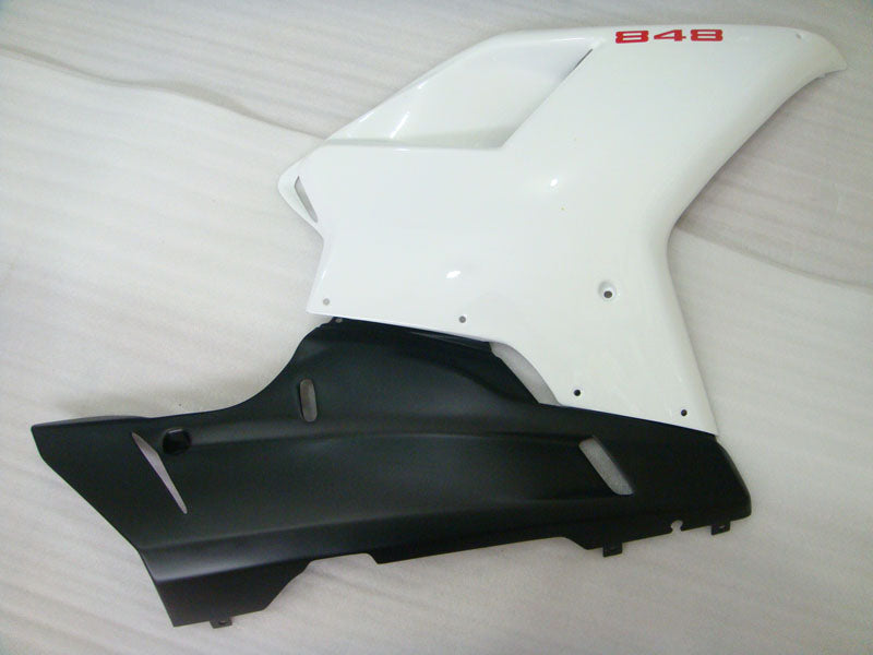 Pearl White and Matte Black Factory Style - Ducati 848 07-11 Fairing Kit