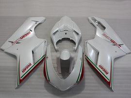 Pearl White and Red Factory Style - Ducati 848/1098/1198 07-11 Fairing Kit
