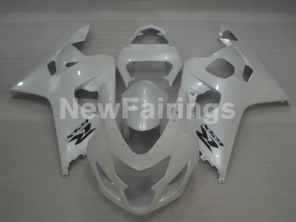 Pearl White with Black Decals Factory Style - GSX-R600 04-05 Fairing Kit