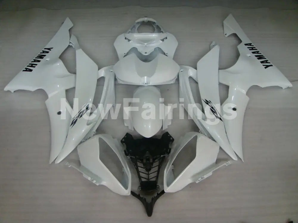 Pearl White with Black Stickers Factory Style - YZF-R6 08-16 Fairing Kit