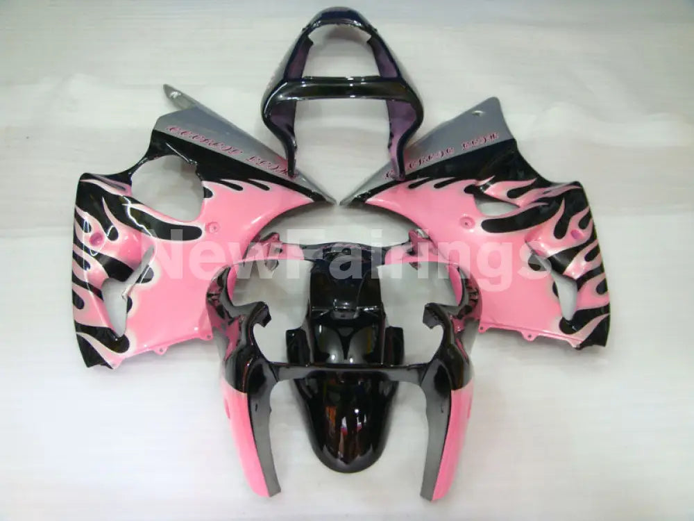 Pink and Black Flame - NINJA ZX-6R 00-02 Fairing Kit