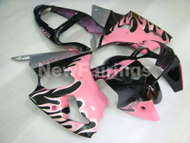 Pink and Black Flame - NINJA ZX-6R 00-02 Fairing Kit