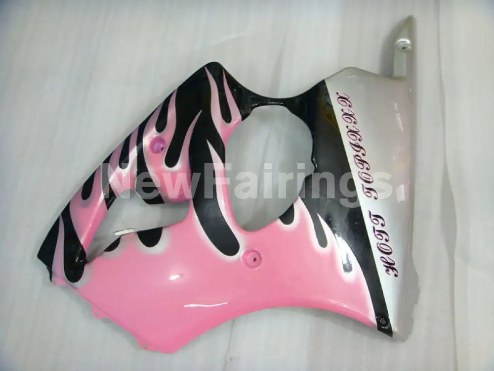 Pink and Black Flame - NINJA ZX-6R 00-02 Fairing Kit
