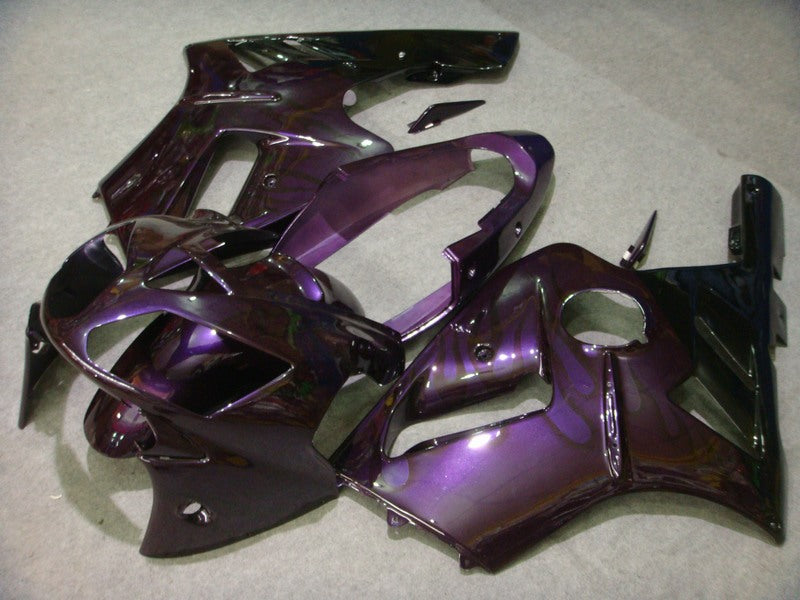 Purple and Black Flame - NINJA ZX-12R 02-04 Fairing Kit