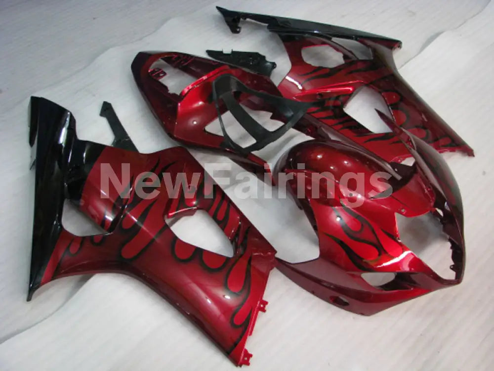 Red and Black Flame - GSX-R1000 03-04 Fairing Kit