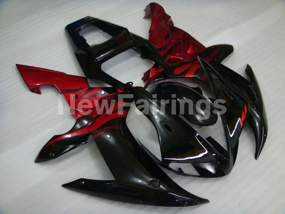 Red and Black Flame - YZF-R1 02-03 Fairing Kit