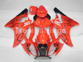 Red and Black Flame- YZF-R6 06-07 Fairing Kit