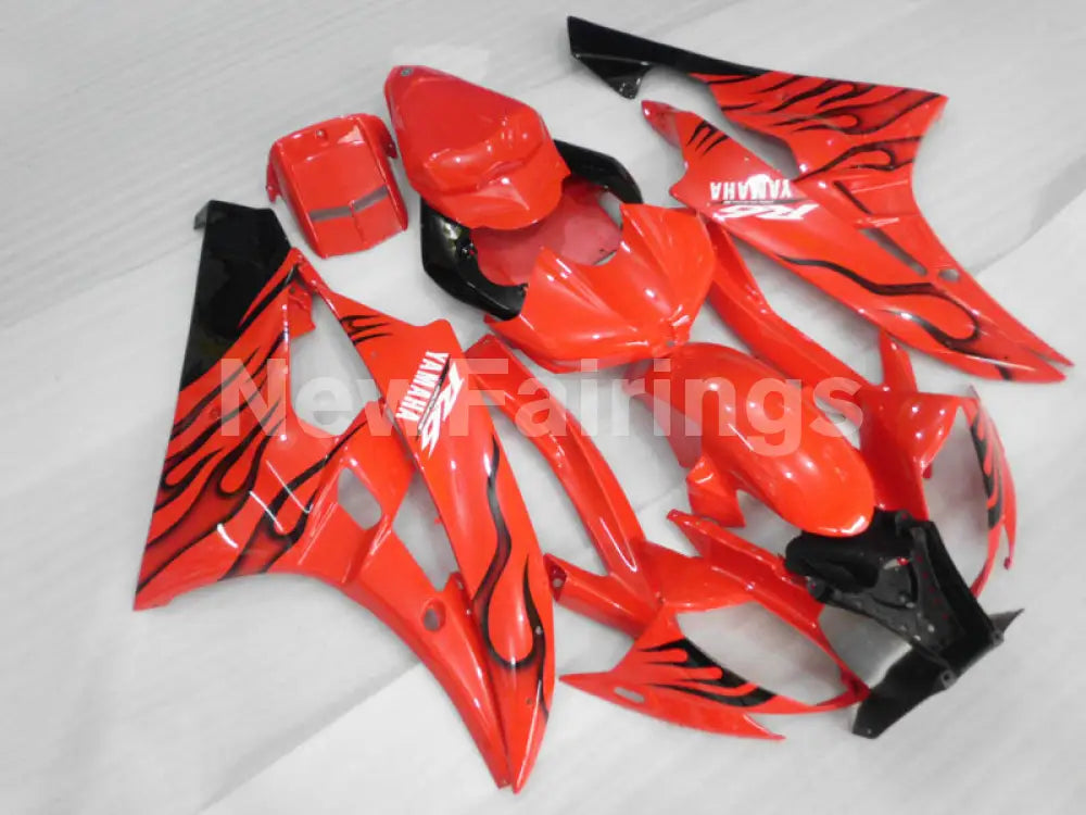 Red and Black Flame- YZF-R6 06-07 Fairing Kit