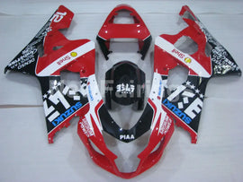 Red and Black White Factory Style - GSX-R600 04-05 Fairing Kit
