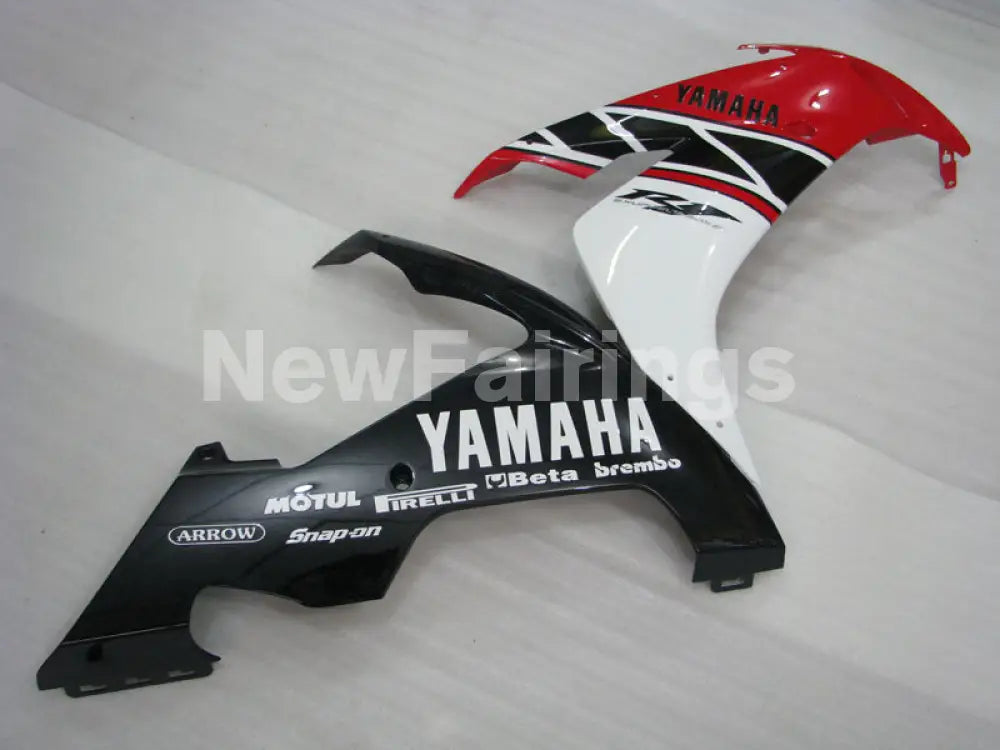 Red and Black White Factory Style - YZF-R1 04-06 Fairing Kit