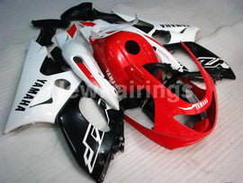 Red and Black White Factory Style - YZF600R Thundercat 96-07 Fairing Kit