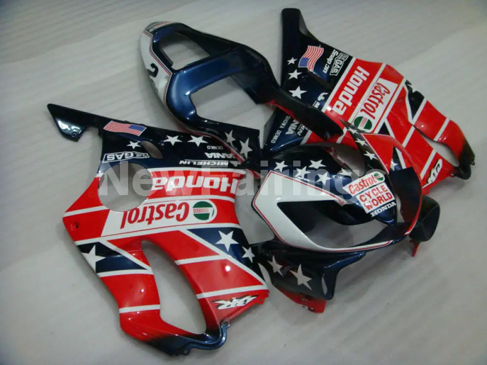 Red and Blue Castrol - CBR600 F4i 01-03 Fairing Kit