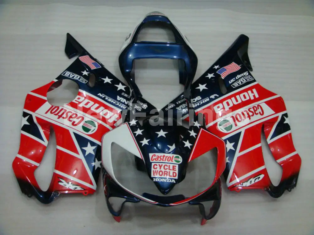 Red and Blue Castrol - CBR600 F4i 01-03 Fairing Kit