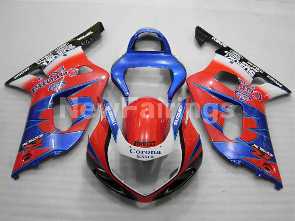 Red and Blue Corona - GSX-R750 00-03 Fairing Kit