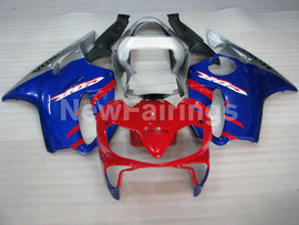 Red and Blue Silver Factory Style - CBR600 F4i 01-03 Fairing Kit