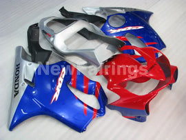 Red and Blue Silver Factory Style - CBR600 F4i 01-03 Fairing Kit