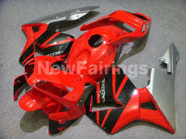 Red and Silver Black Factory Style - CBR600RR 03-04 Fairing Kit