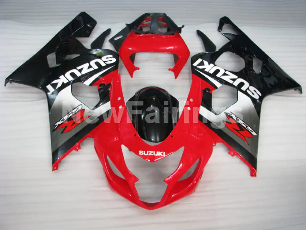 Red and Silver Black Factory Style - GSX-R600 04-05 Fairing Kit