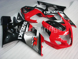 Red and Silver Black Factory Style - GSX-R600 04-05 Fairing Kit