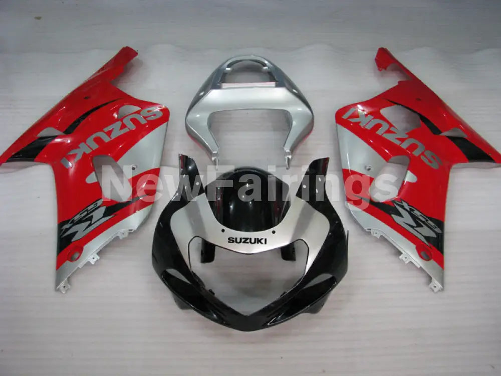 Red and Silver Black Factory Style - GSX-R750 00-03 Fairing Kit