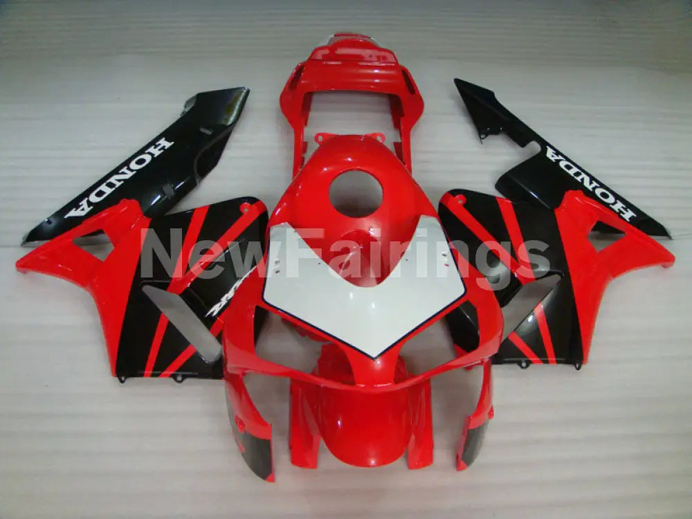 Red and White Black Factory Style - CBR600RR 03-04 Fairing Kit