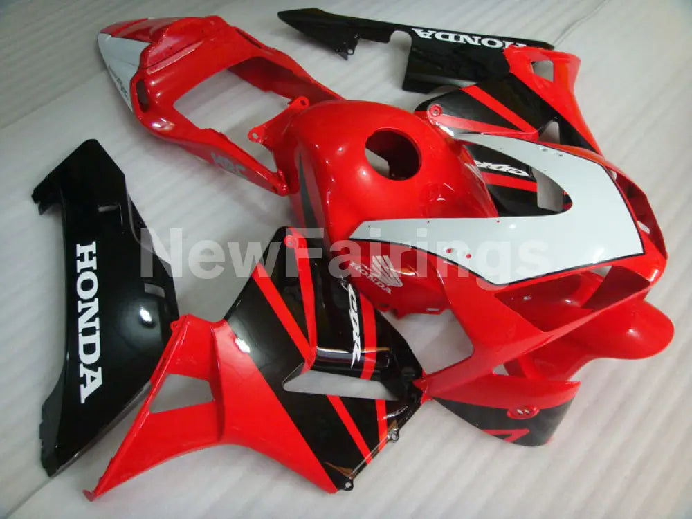 Red and White Black Factory Style - CBR600RR 03-04 Fairing Kit