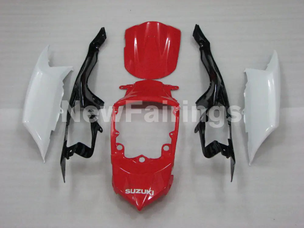 Red and White Black Factory Style - GSX-R750 08-10 Fairing Kit