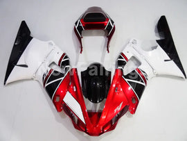 Red and White Black Factory Style - YZF-R1 00-01 Fairing Kit