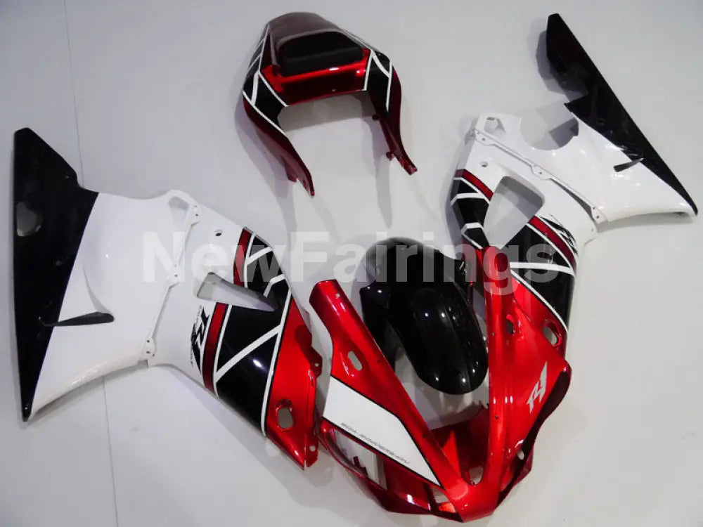 Red and White Black Factory Style - YZF-R1 00-01 Fairing Kit