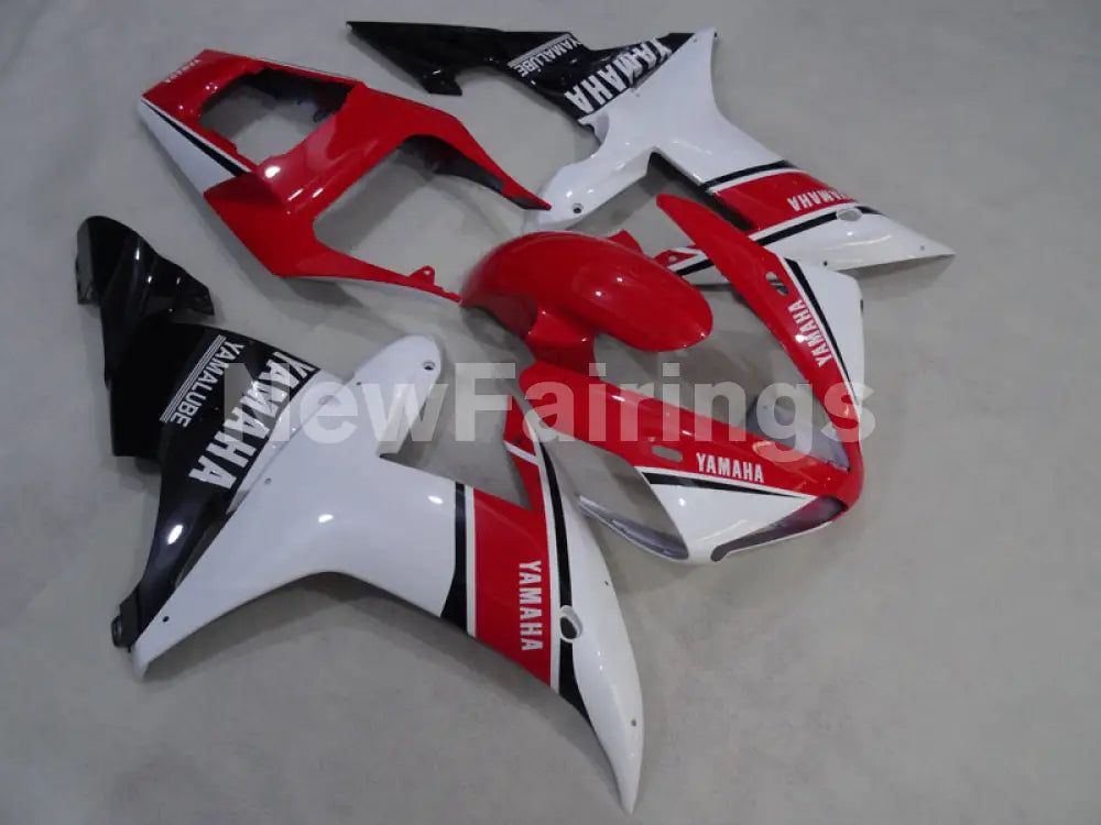 Red and White Black Factory Style - YZF-R1 02-03 Fairing Kit