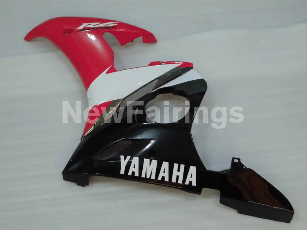 Red and White Black Factory Style - YZF-R6 05 Fairing Kit