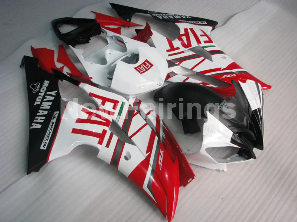 Red and White Black FIAT - YZF-R6 08-16 Fairing Kit