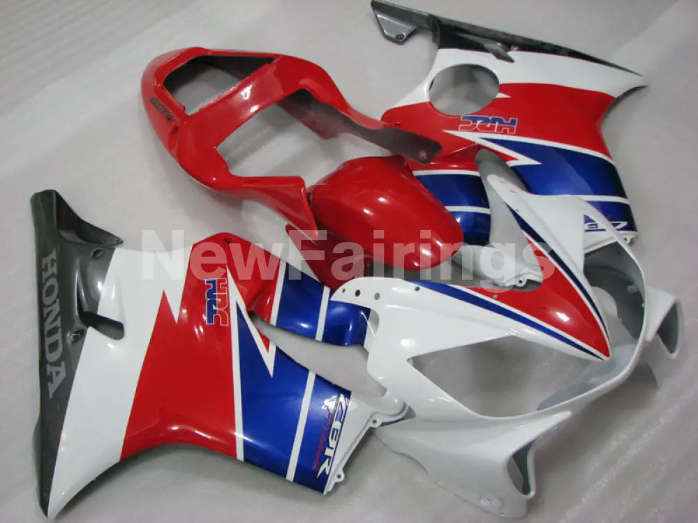 Red and White Blue Factory Style - CBR600 F4i 01-03 Fairing Kit