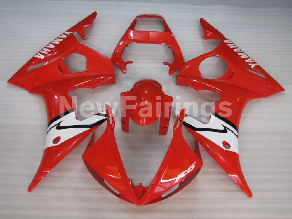 Red and White Factory Style - YZF-R6 03-04 Fairing Kit