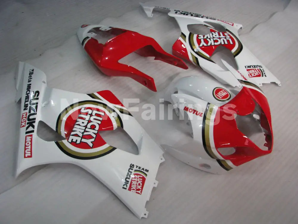 Red and White Lucky Strike - GSX-R1000 03-04 Fairing Kit