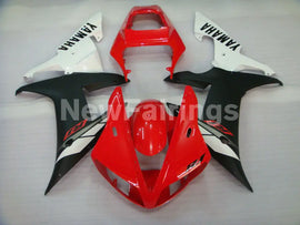 Red and White Matte Black Factory Style - YZF-R1 02-03 Fairing Kit