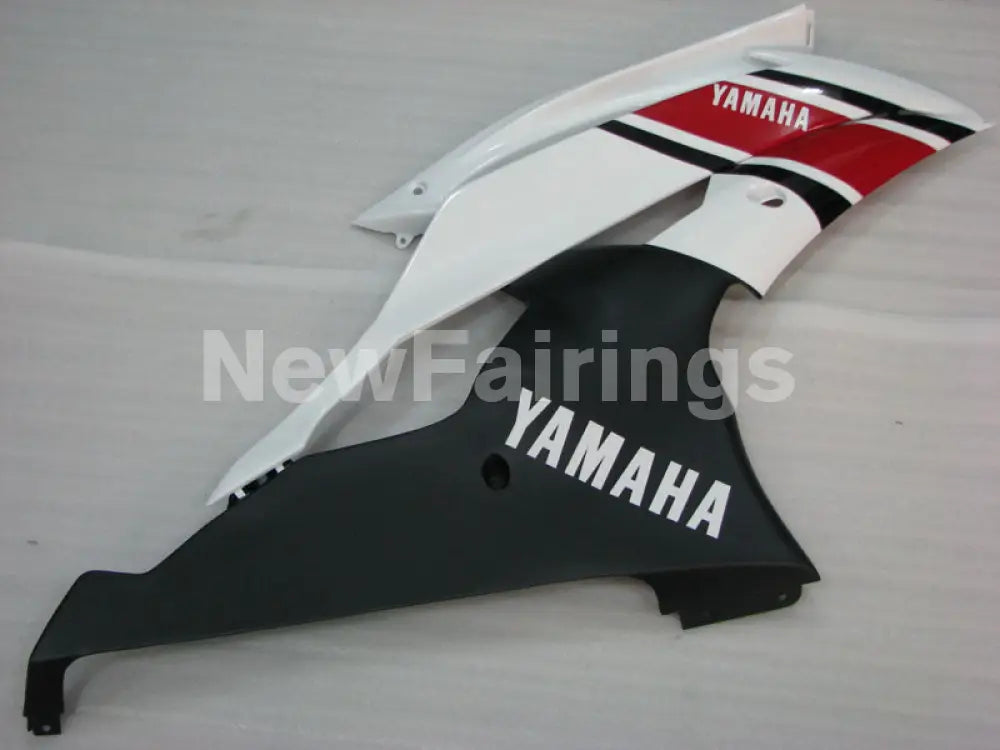 Red and White Matte Black Factory Style - YZF-R6 08-16 Fairing Kit