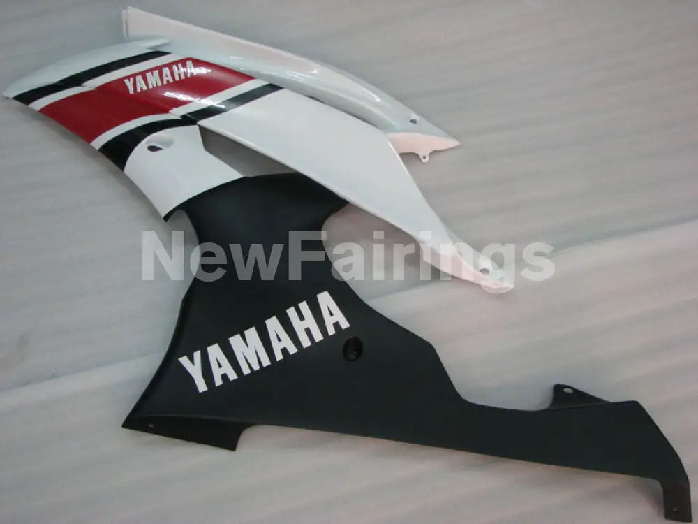 Red and White Matte Black Factory Style - YZF-R6 08-16 Fairing Kit