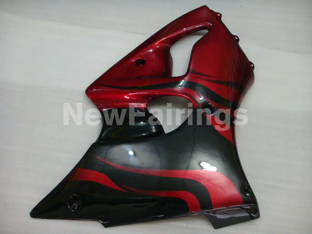 Red and Black Flame - NINJA ZX-6R 00-02 Fairing Kit